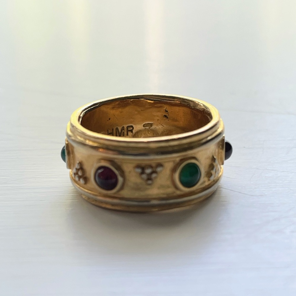 Vintage Byzantine Style Multi-Gemstone Band Ring from The Museum Company - Picture 2 of 7